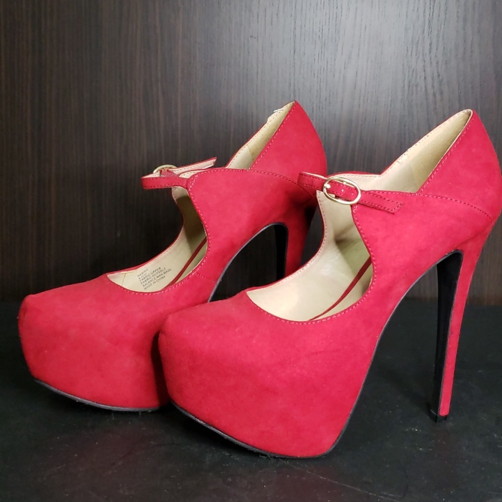 JustFab Nadine Red platforms